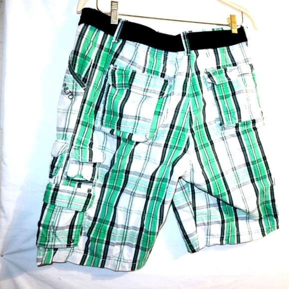 Ecko UnlimitedEcko unlimited men's white, green, plaid Madras - Picture 6 of 9